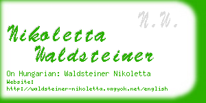 nikoletta waldsteiner business card